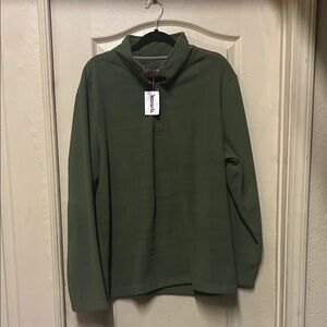 Men's Olive Green Quarter-Zip Fleece Jacket